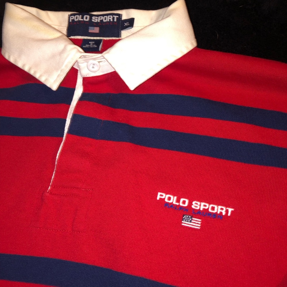 Ralph Lauren Polo Sport Yellow & White Rugby Polo - Picture 6 of 9